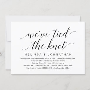 We have tied the knot, Wedding Elopement Party Invitation