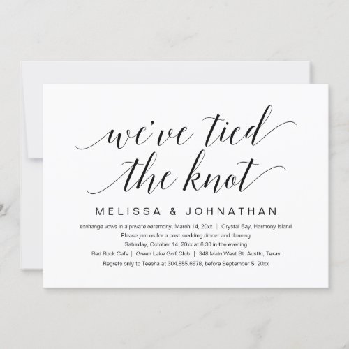 We have tied the knot Wedding Elopement Party Invitation