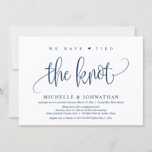 We Have Tied The Knot, Wedding Elopement Party Invitation
