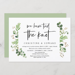 We have tied the knot, Wedding Elopement Party Invitation