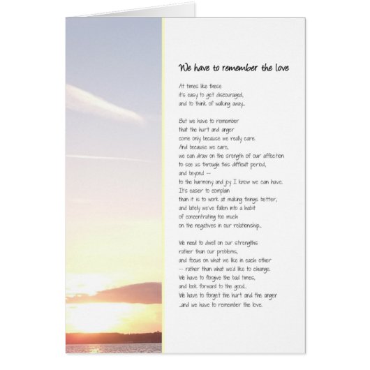 We Have to Remember the Love...Relationships (Front)