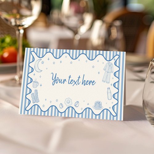 We Haven't Slept One Bit Birthday Food Tent Place Card