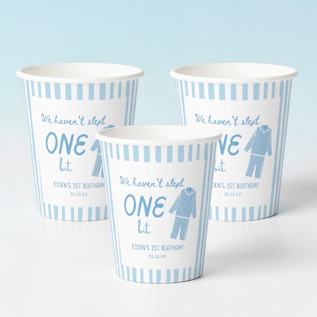 We Haven't Slept One Bit Pajama 1st Birthday Paper Cups (Creator Uploaded)