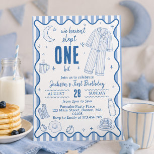 We Haven't Slept One Bit Pajamas Birthday Invitation