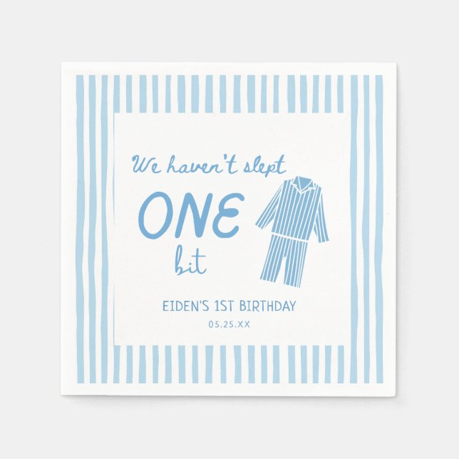 We Haven't Slept One Bit Pajamas Birthday Napkins (Front)