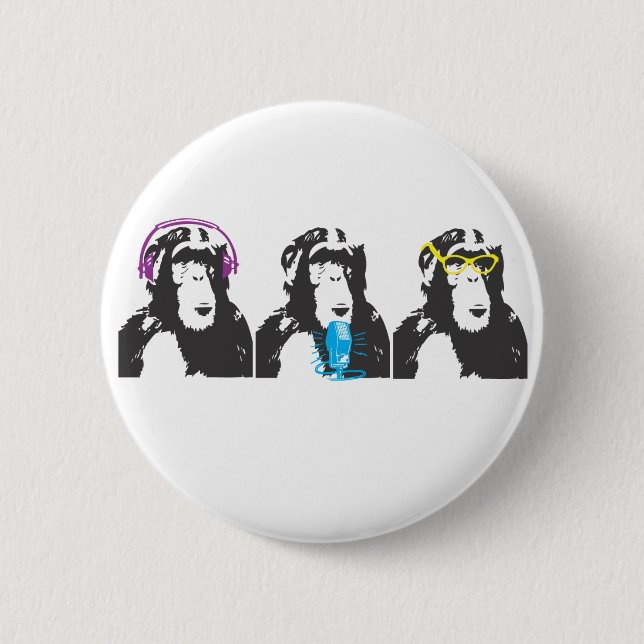 We Hear, We Speak, We See Things Pinback Button (Front)
