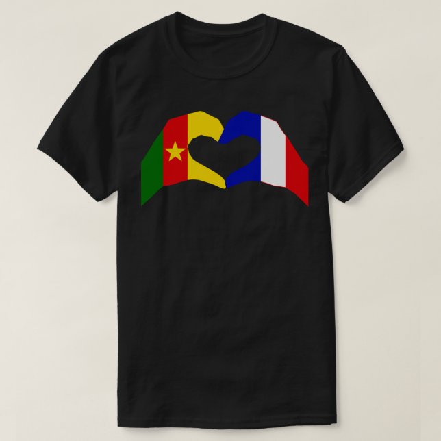 We Heart Cameroon France Multinational Patriot Fla T-Shirt (Design Front)