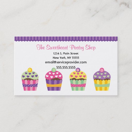 Customizable We "Heart" Cupcakes Business Card