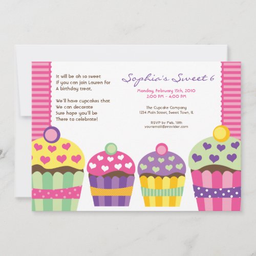 We "Heart" Cupcakes Invitation