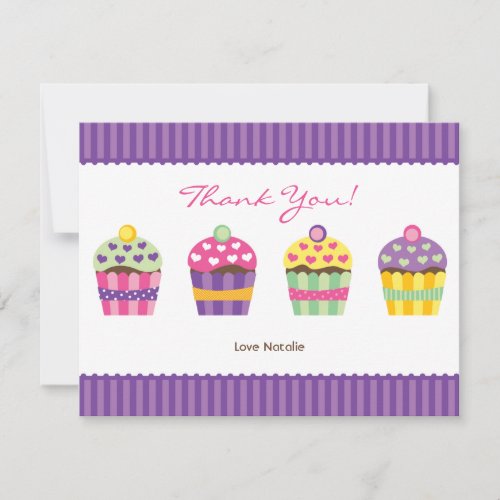 We "Heart" Cupcakes Note Card Custom Invitation