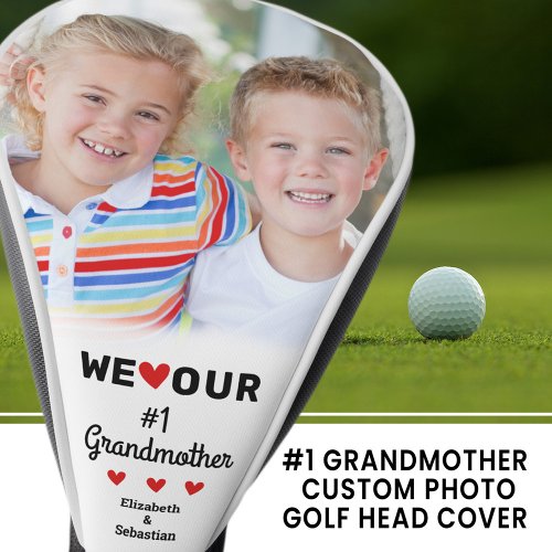 We heart our Grandmother Photo Name Grandchildren Golf Head Cover