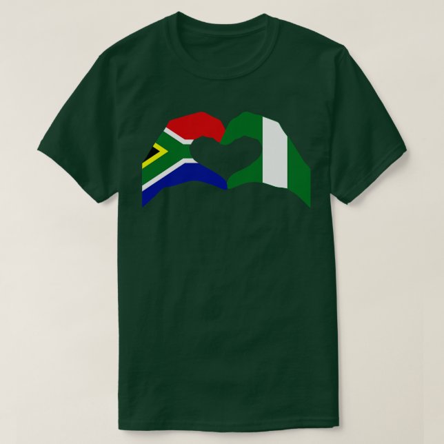 We Heart South Africa Nigeria Patriot Flag Series T-Shirt (Design Front)