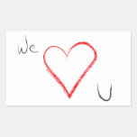 We Heart U Stickers at Zazzle