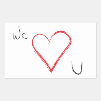 We Heart U Stickers by golly_gee at Zazzle