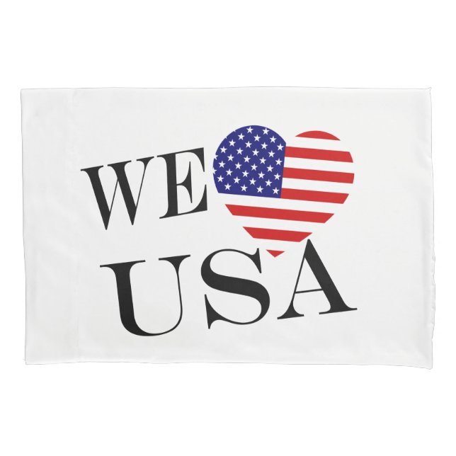 We Heartflag USA bk pccnt Pillow Case (Front)