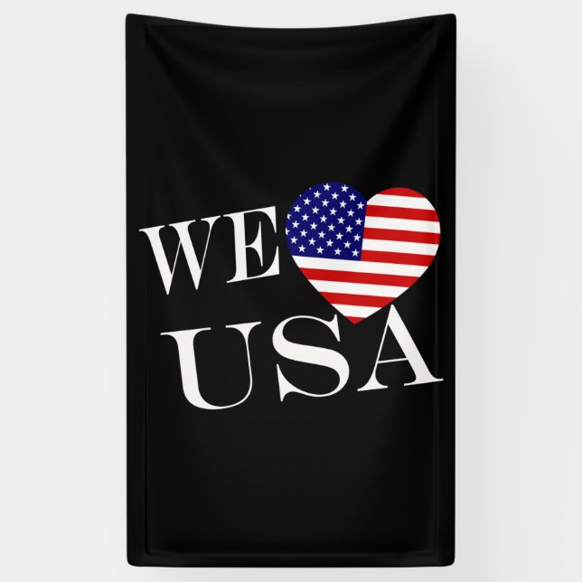 We Heartflag USA wt (v) bnrt Banner (Vertical)