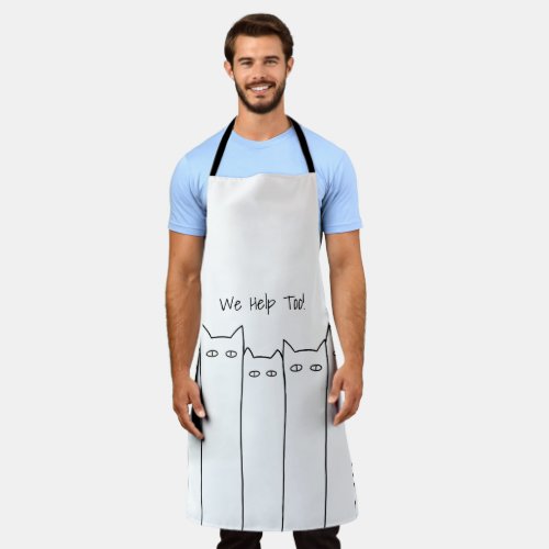 We Help Too Cat Apron Large