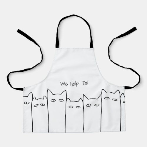 We Help Too Cat Apron Small