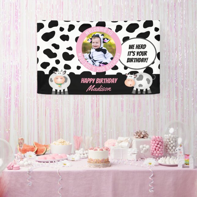 We Herd It's Your Birthday Cow Birthday Welcome Banner (Party)