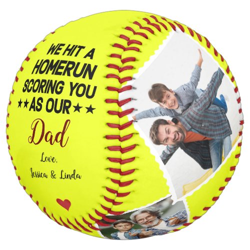 We Hit a Homerun Dad Photo Collage  Fathers Day Softball