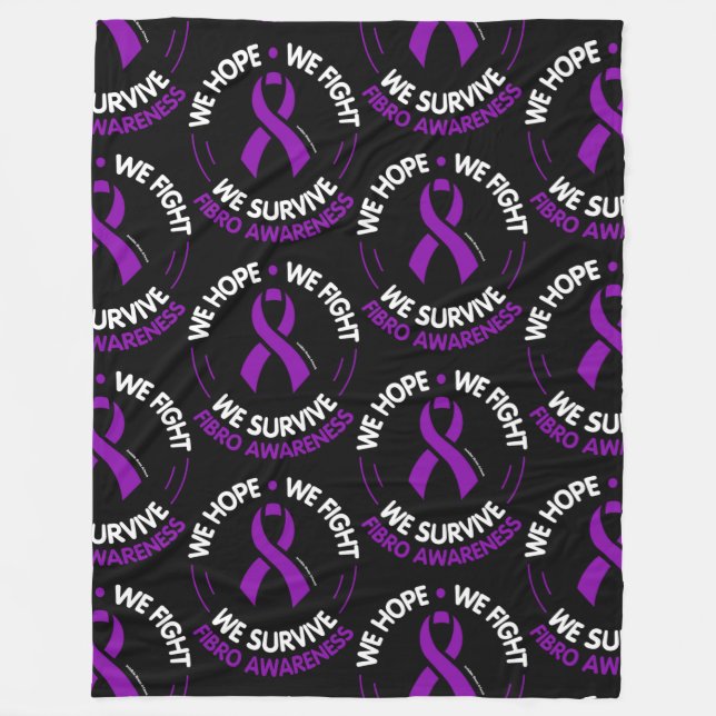 We Hope We Fight We Survive...Fibro Fleece Blanket (Front)