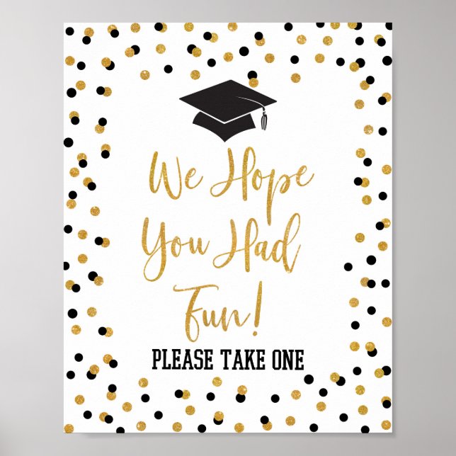 We Hope You Had Fun Graduation Favor Sign (Front)