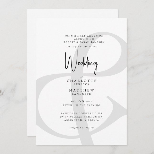 & We Invite you Modern Wedding (Front/Back)