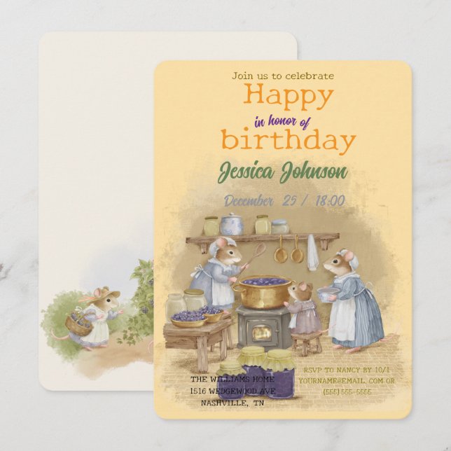 We invite you to a children's party (Front/Back)