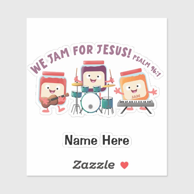 We Jam for Jesus cute bible verse cartoon Sticker (Sheet)