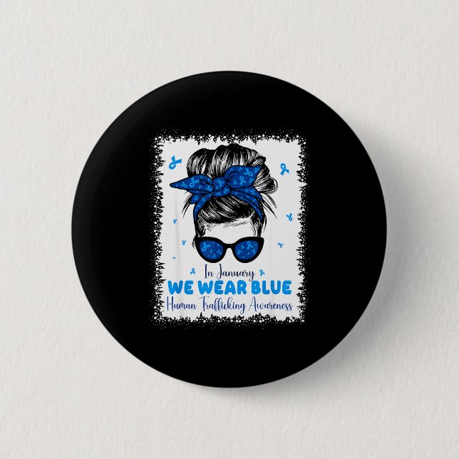 We January Blue Human Trafficking Awareness Button (Front)