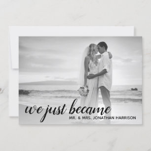 We Just Became Mr Mrs Photo Just Married Reception Invitation
