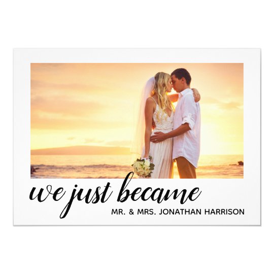 We Just Became Mr Mrs Photo Just Married Reception Invitation