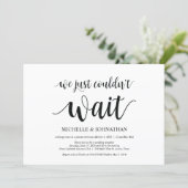 We just could not wait, Wedding Elopement Invites (Standing Front)