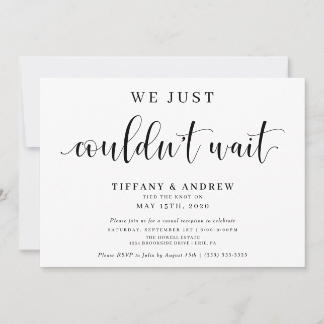 We Just Couldn't Wait Wedding Announcement (Front)