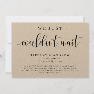 We Just Couldn't Wait Wedding Announcement Postcar