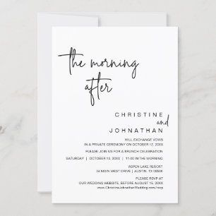 We just couldn't wait, Wedding Elopement Dinner In Invitation