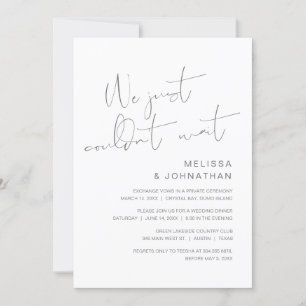 We just couldn't wait, Wedding Elopement Party Invitation