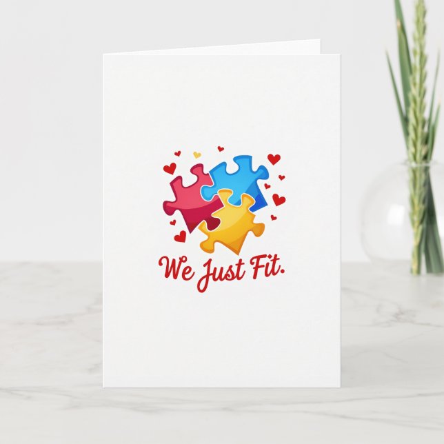We Just Fit Puzzle Love Card (Front)