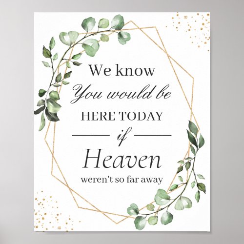 We Know You Would Be Here Eucalyptus Geometric Poster