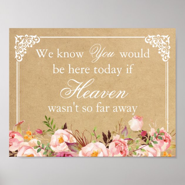 We Know You Would Be Here | Floral Wedding Sign