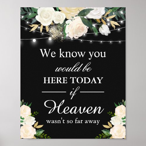 We Know You Would Be Here Remembrance White Floral Poster