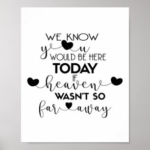 We Know You Would Be Here Today-black Wedding Sign