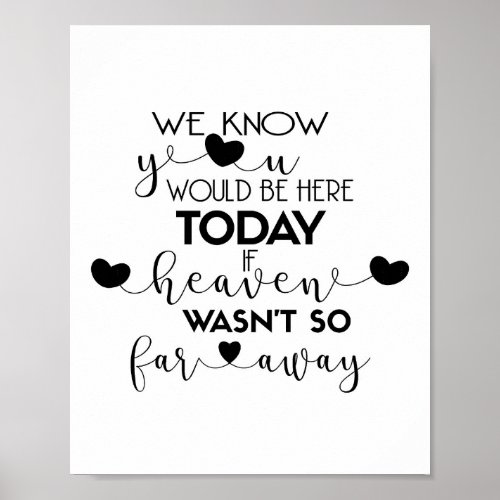 We Know You Would Be Here Today_black Wedding Sign