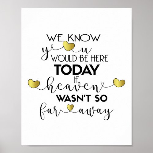 We Know You Would Be Here Today_Gold Wedding Sign