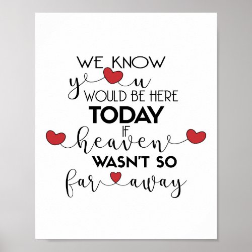 We Know You Would Be Here Today_red Wedding Sign