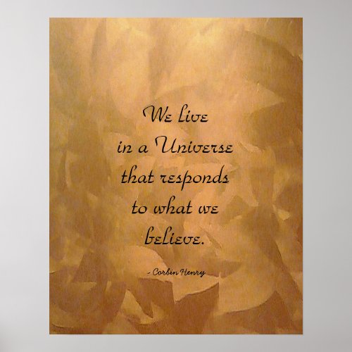 We Live In A Universe Quote _ Copper Poster