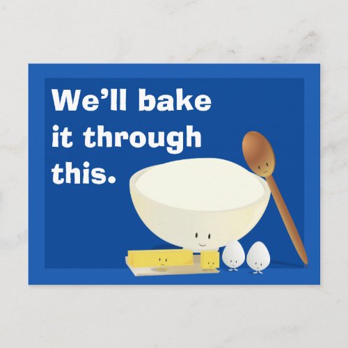 Well Bake it Through This Smiling Cooking Cartoon Postcard