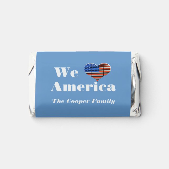 We Love America Custom Name Hershey's Miniatures (Front)