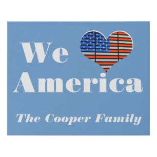 We Love America Faux Canvas Print