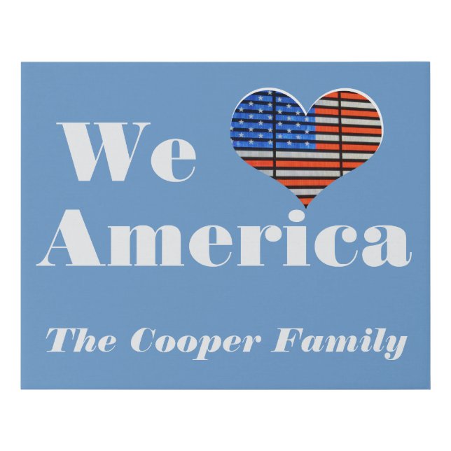 We Love America Faux Canvas Print (Front)